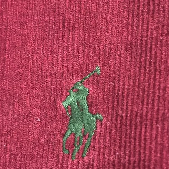 Vintage 90s Ralph Lauren Burgundy Corduroy Button Down Shirt Size XL